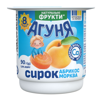 Купить Сирок 90 г Агуня Абрикос-морква 3,9% п/стакан в АТБ Market