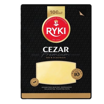 Сир напівтвердий 135 г Ryki Цезар 45% пластини газ/упак