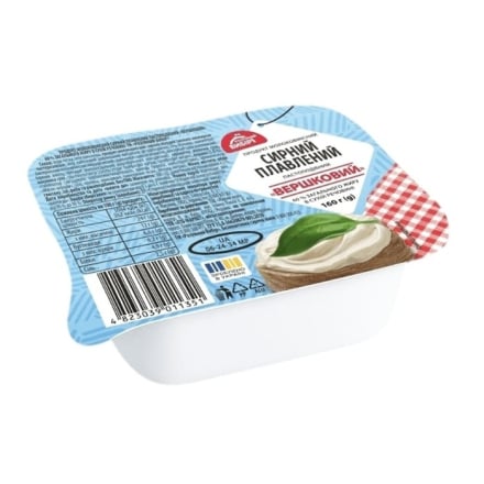 Продукт молоковмісний сирний плавлений 160г Розумний вибір Вершковий 60% п/ванночка