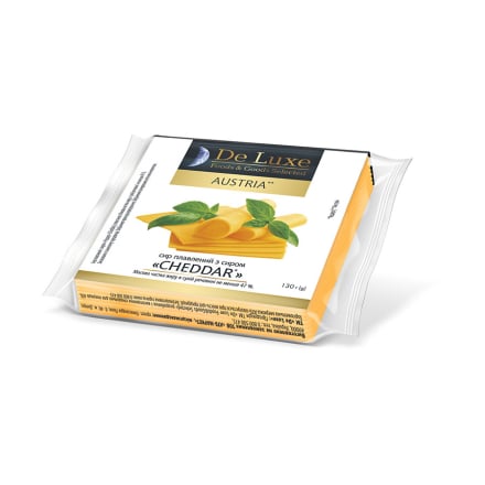 Купити Сир плавлений 130 г De Luxe Foods&Goods Selected з сиром Чеддер 47 %, пластини п/yп Австрія у АТБ Market