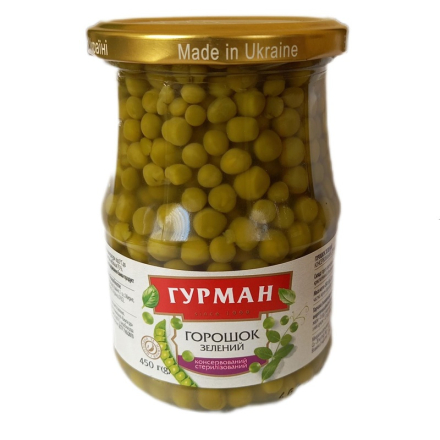 Купить Горошок 450 г Гурман зелений ск/б в АТБ Market