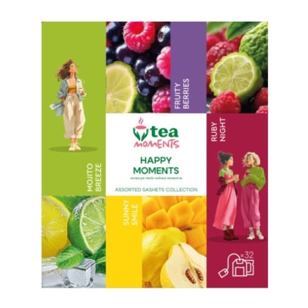 Чай 55,2 г (4 вида*8 ф/п) Tea Moments в асортименті к/уп