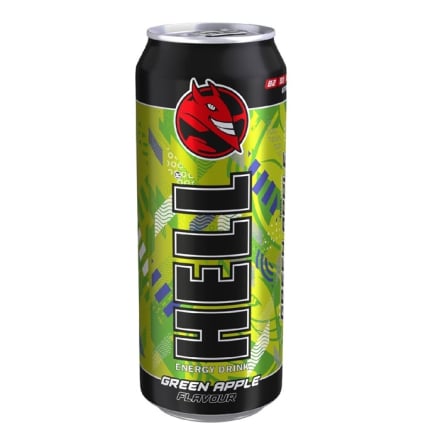 Купити Нaпій 0,5 л Hell GREEN APPLE бeзaлкoгoльний eнepгeтичний гaзoвaний ж/б у АТБ Market