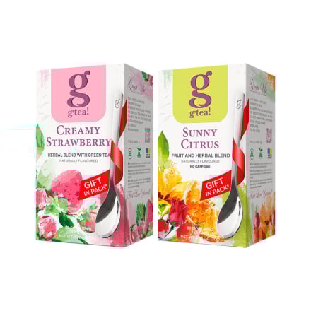 Чай (20 ф/п*1,5 г) GRACE Cremy Strawbery з ароматом полуниці/Sunny Citrus з ароматом апельсина к/уп
