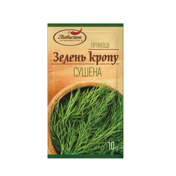 Купить Зелень кропу 10 г Любисток сушена м/уп в АТБ Market