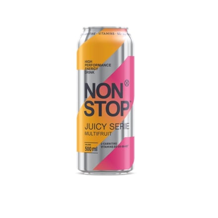 Купить Напій 0,5 л NON STOP JUICE SERIES мультифрукт безалкогольний енергетичний сильногазований ж/б в АТБ Market