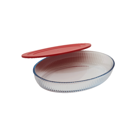 Ємнicть з жаpомiцного cкла з плаcтиковою кpишкою 3,24 л, borart