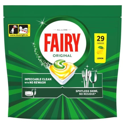 Купити Засіб для миття посуду в посудомийних машинах 29шт FAIRY Орідж Все в 1 Лимон м/уп у АТБ Market