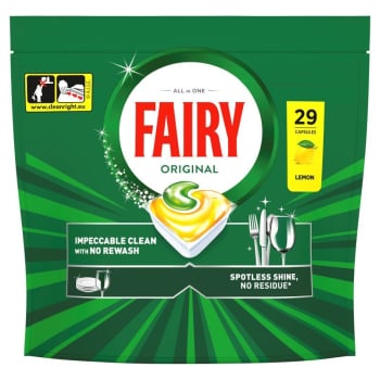 Купить Засіб для миття посуду в посудомийних машинах 29шт FAIRY Орідж Все в 1 Лимон м/уп в АТБ Market