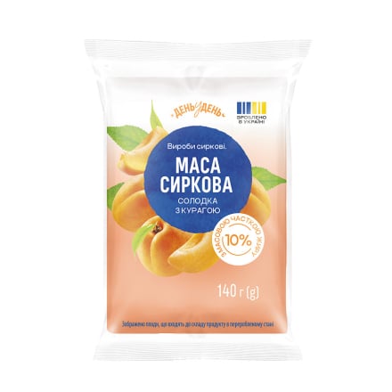Купить Маса сиркова солодка 140 г День у День з курагою 10% фольга в АТБ Market