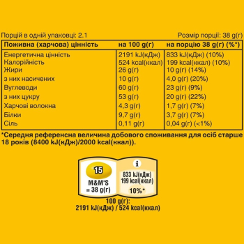 ➤ Драже 82 г Mars M&M's з арахісом м/уп купити в Києві та Україні