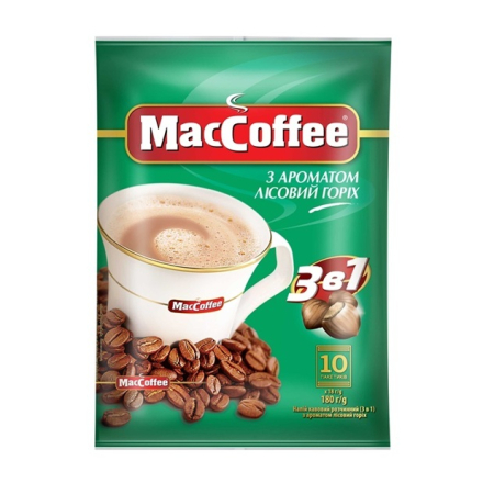 Купить Напиток кофейный (18 г x 10 шт) MacCoffee лесной орех растворимый сток (3 в 1) в АТБ Market