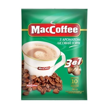 Купить Напиток кофейный (18 г x 10 шт) MacCoffee лесной орех растворимый сток (3 в 1) в АТБ Market