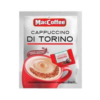 Купить Напиток кофейный 25 г MacCoffee Cappuccino Di Torino с темным шоколадом растворимый сток (3 в 1) в АТБ Market