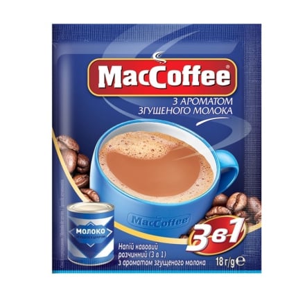 Купити Напій кавовий 18 г MacCoffee з ароматом згущеного молока розчинний стік (3 в 1)  у АТБ Market