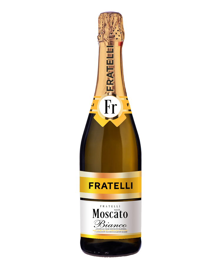 ➤ Напій винний 0,75 л Fratelli Moscato Bianco газований напівсолодкий білий 6 - 6,9 % об ск/бут купити в Києві та Україні за ціною від 138.00 грн ★ АТБ Маркет