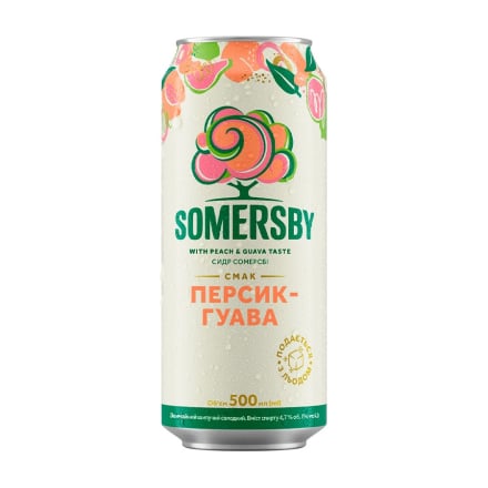 Купити Сидр 0,5 л Somersby смак Персик-Гуава 4,7% об ж/б у АТБ Market