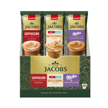 Купить Напій кавовий (18/18,7/21,3 г ) Jacobs Trio Pack смак в асортименті, м/уп в АТБ Market