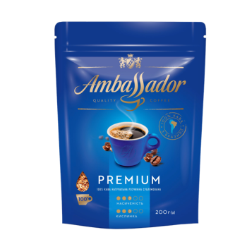 Купити Кава 200 г Ambassador Premium натуральна розчиннa сублімовaнa у АТБ Market