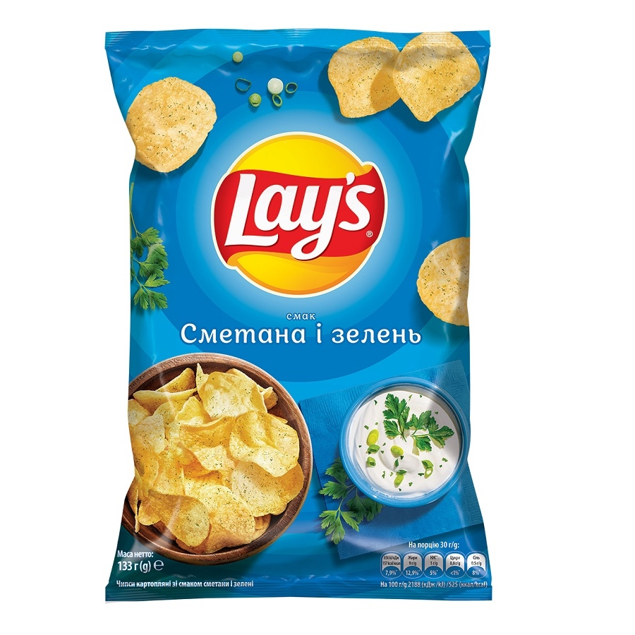 Чипси 133 г Lay's Сметана та зелень купити в Києві та Україні за ціною ...