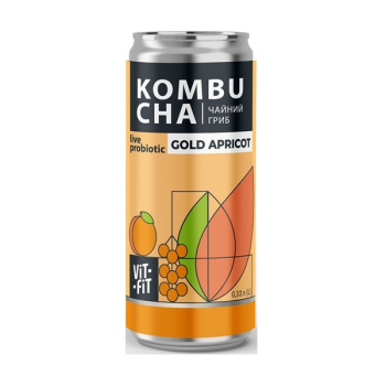 Купить Напій бродіння 330 г Vit-Fit Kombucha Чайний Гриб Gold Apricot з/б в АТБ Market