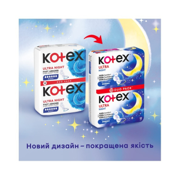 Купить Прокладки Kotex Ultra Night 12шт в АТБ Market