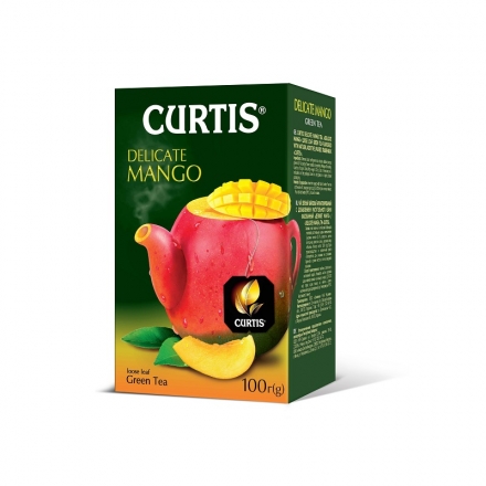 Чай 100 г Curtis Delicate Mango зеленый байховый ароматизированный с добавлением растительного сырья