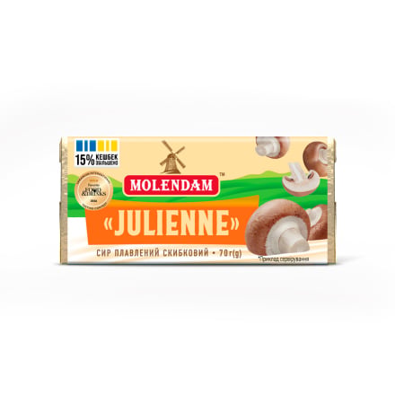 Купити Сир плавлений 70 г Molendam Julienne 38% фольга у АТБ Market