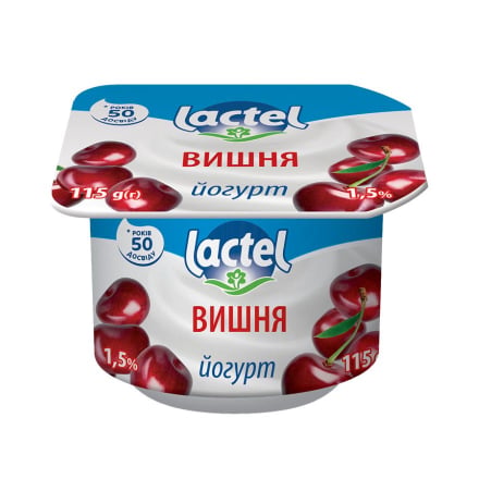 Купить Йогурт 115 г Lactel вишня 1,5% п/стакан в АТБ Market
