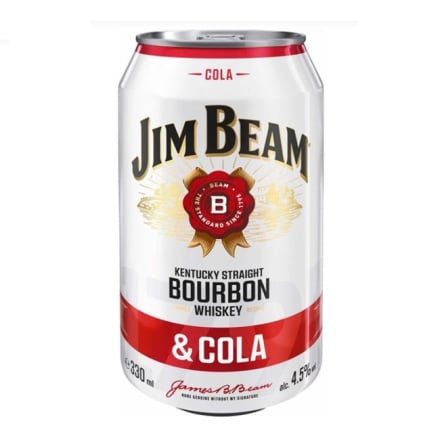 Напій 0,33 л слабоалкогольний Jim Beam Bourbon & Cola 4,5% об з/б