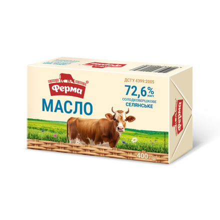 Купить Масло 400 г Ферма солодковершкове селянське 72,6% еколін в АТБ Market