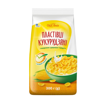 Купить Хлопья кукурузные 300 г Своя линия Глазированные сахарной глазурью в АТБ Market
