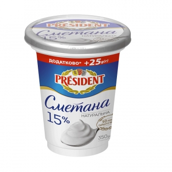 Купить Сметана 350 г President 15% в АТБ Market