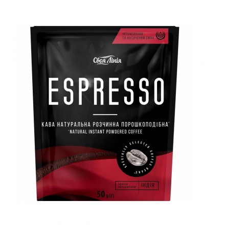 Кава 50г Своя Лінія натуральна розчинна порошкоподібна Espresso