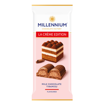 Купить Шоколад 100г Millennium La Creme мусовий молочний з начинкою тірамісу м/уп в АТБ Market