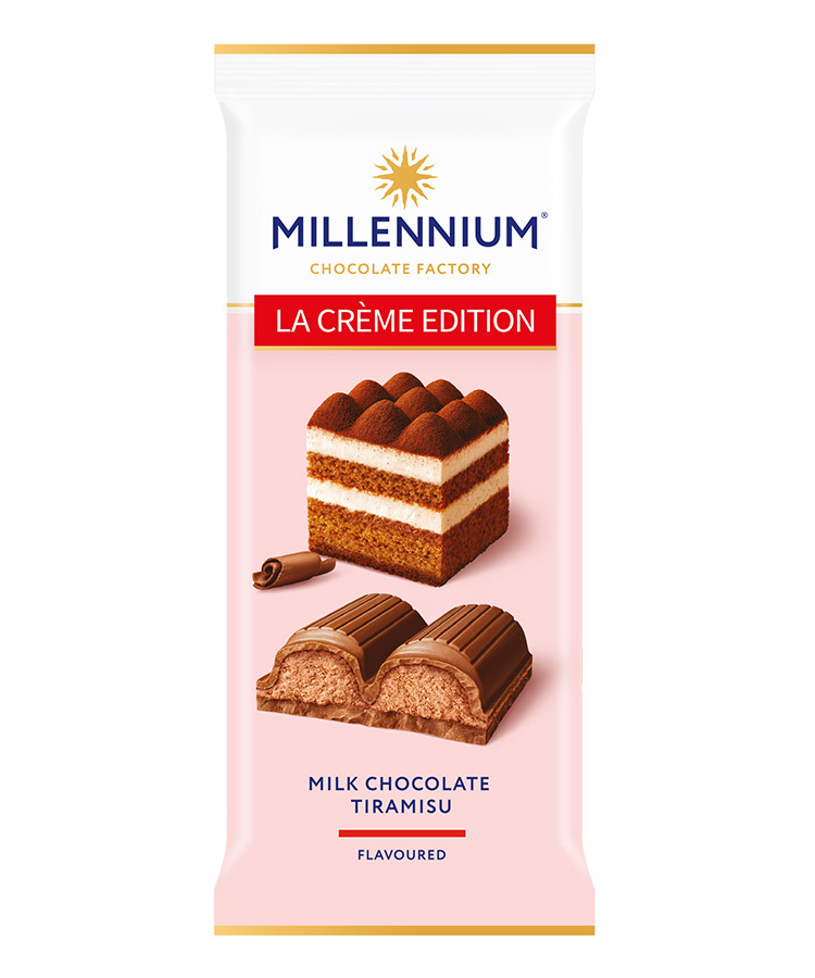 ➤ Шоколад 100г Millennium La Creme мусовий молочний з начинкою