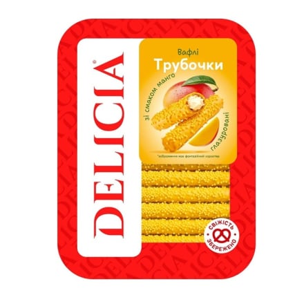 Купить Вафельні трубочки 250 г Delicia зі смаком Манго п/уп в АТБ Market