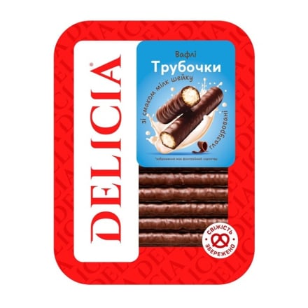 Купить Вафельні трубочки 250 г Delicia Мілк-шейк п/уп в АТБ Market