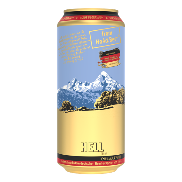 ➤ Пиво 0,5 л NoAd.Beer Hell світле фільтроване пастеризоване 4,1% об ж/б Німеччина купити в Києві та Україні за ціною від 40.50 грн ★ АТБ Маркет