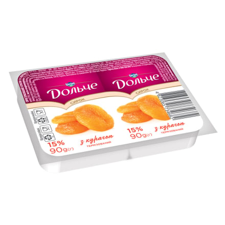 Купить Сирок 2х90 г Дольче з курагою 15% еколін в АТБ Market