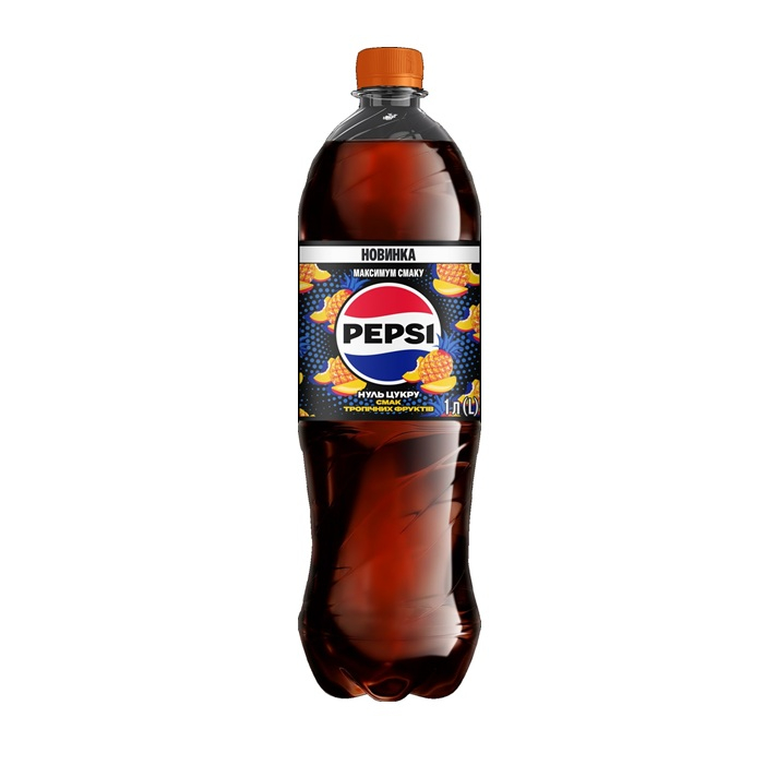 ➤ Напій 1,0 л Pepsi Тропічний нуль цукру бeзaлкoгoльний