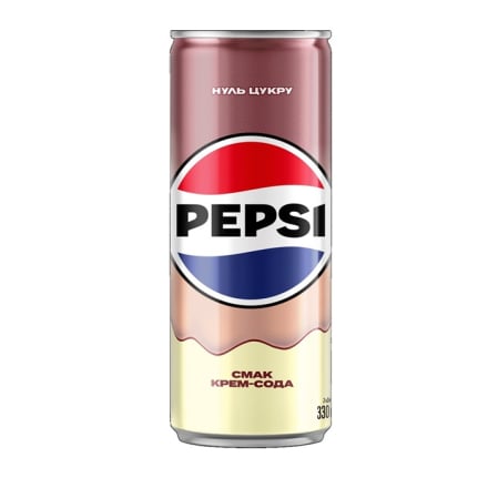 Напій 330 мл Pepsi Крем-сода нуль цукру ж/б