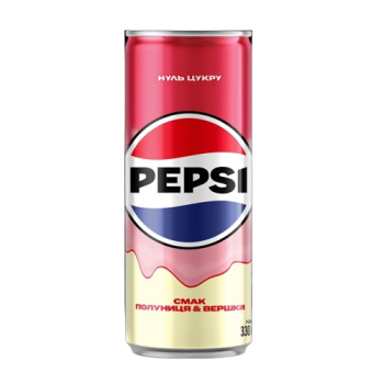 Купити Напій 330 мл Pepsi Полуниця та вершки нуль цукру ж/б у АТБ Market