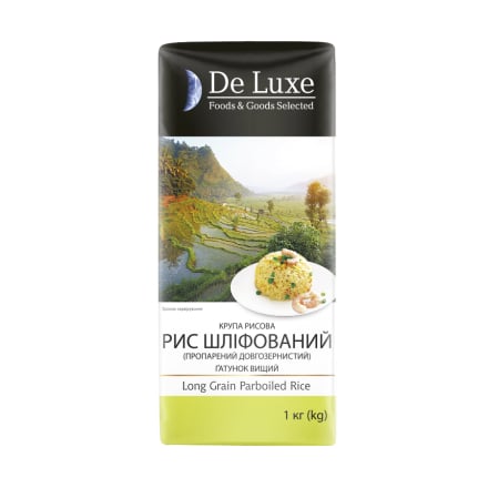Купити Крупа 1 кг De Luxe Foods & Goods Selected рис довгозернистий пропарений  у АТБ Market