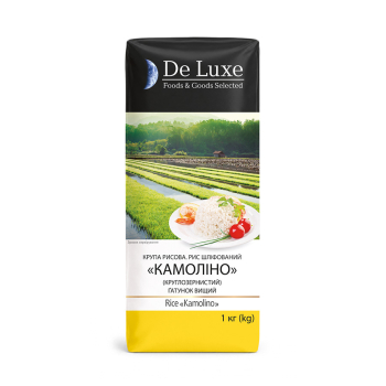 Купить Крупа 1 кг De Luxe Foods & Goods Selected рис круглозерный Камолино в АТБ Market