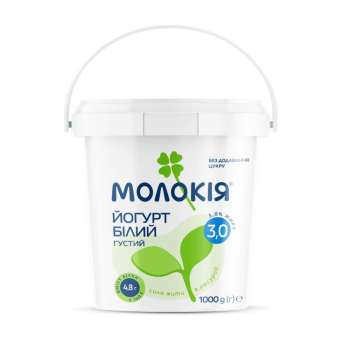 Купити Йогурт 1 кг Молокія білий 3% п/відро у АТБ Market