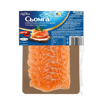 Купити Сьомга 100 г Своя Лінія слабосолона скибочки без шкіри вак/упак( КІТ) у АТБ Market