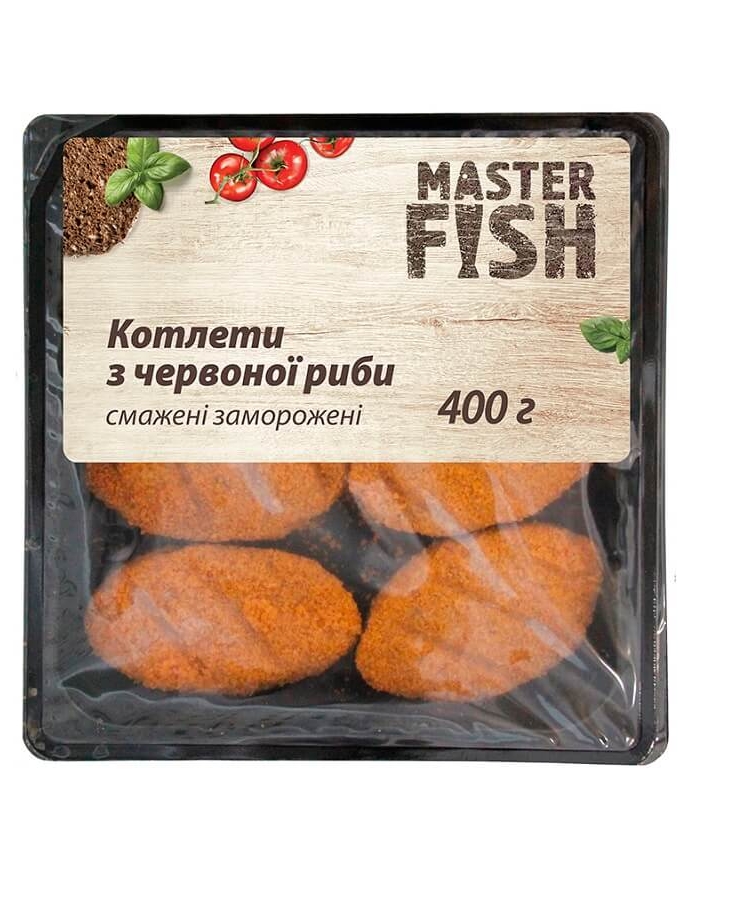 Котлети 400 г Master Fish рибні з червоної риби смажені заморожені