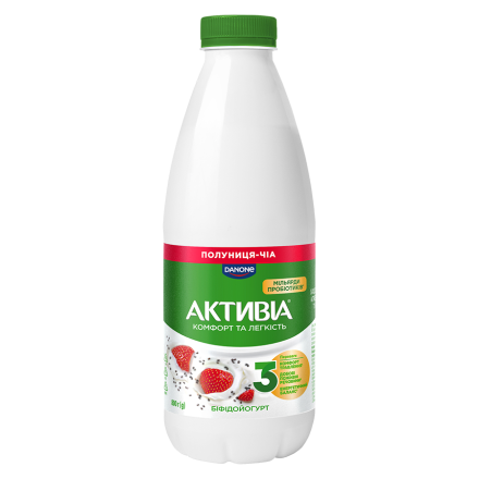 Купить Біфідойогурт 0,8 кг Активіа Полуниця-чіа 1,5% п/бут в АТБ Market
