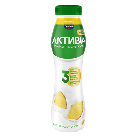 Купить Біфідойогурт 260 г Активіа Ананас 1,2% п/бут в АТБ Market